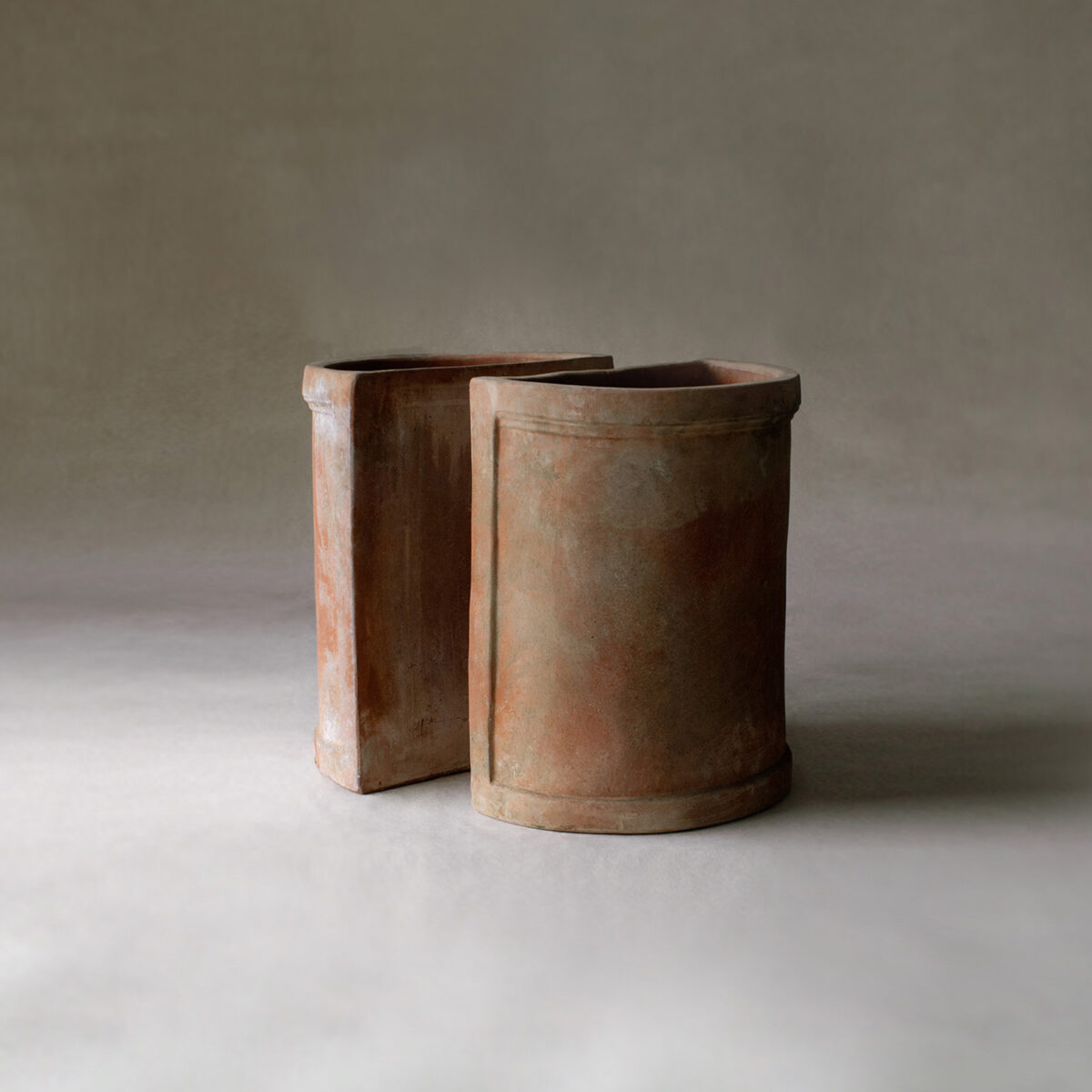 semicircle terracotta pot