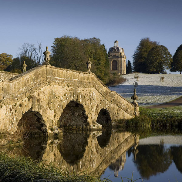 Stowe garden in winter